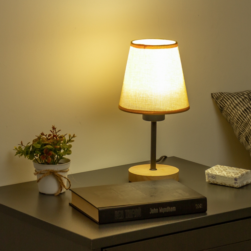 Brilagi - Stolna lampa NUBILA WOOD 1xE27/25W/230V hrast/svjetlosmeđa
