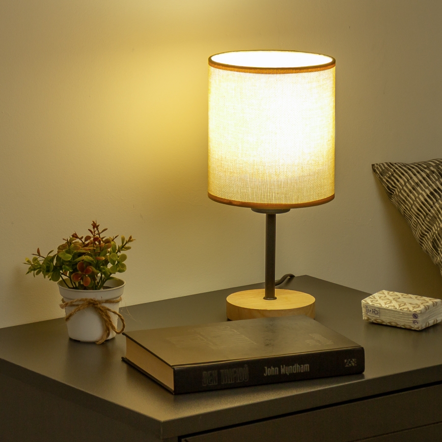 Brilagi - Stolna lampa NUBILA WOOD 1xE27/25W/230V hrast/svjetlosmeđa