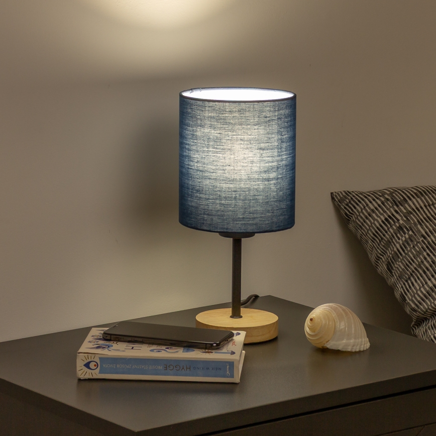 Brilagi - Stolna lampa NUBILA WOOD 1xE27/25W/230V hrast/tamno plava