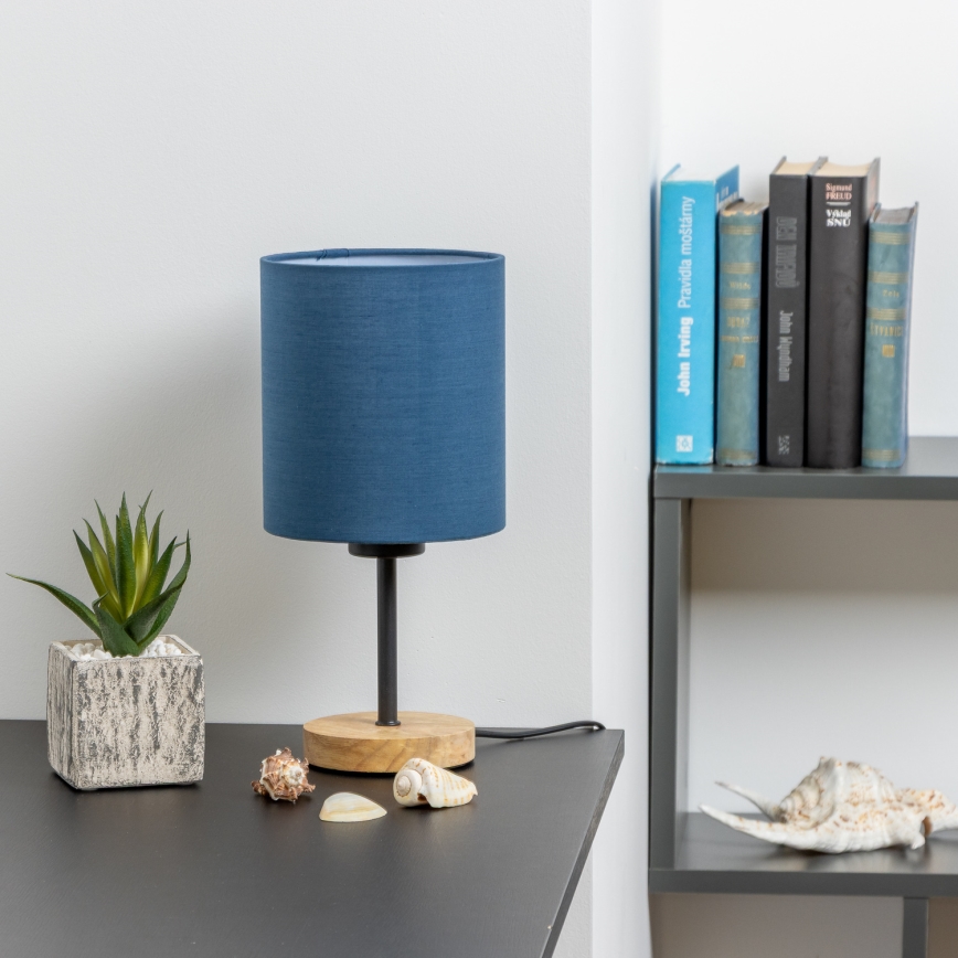 Brilagi - Stolna lampa NUBILA WOOD 1xE27/25W/230V hrast/tamno plava