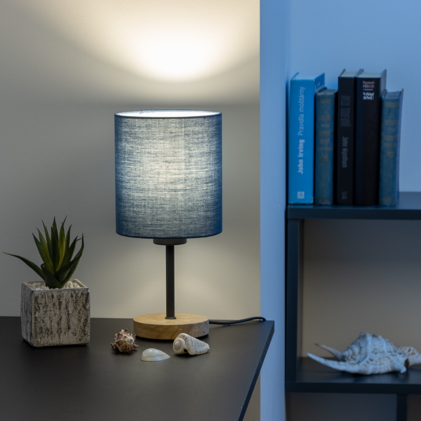 Brilagi - Stolna lampa NUBILA WOOD 1xE27/25W/230V hrast/tamno plava