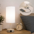 Brilagi - Stolna lampa s USB priključkom TABLON 1xE27/25W/230V bež/bijela
