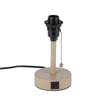 Brilagi - Stolna lampa s USB priključkom TABLON 1xE27/25W/230V bež/crna