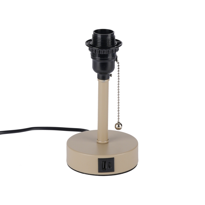 Brilagi - Stolna lampa s USB priključkom TABLON 1xE27/25W/230V bež/crna