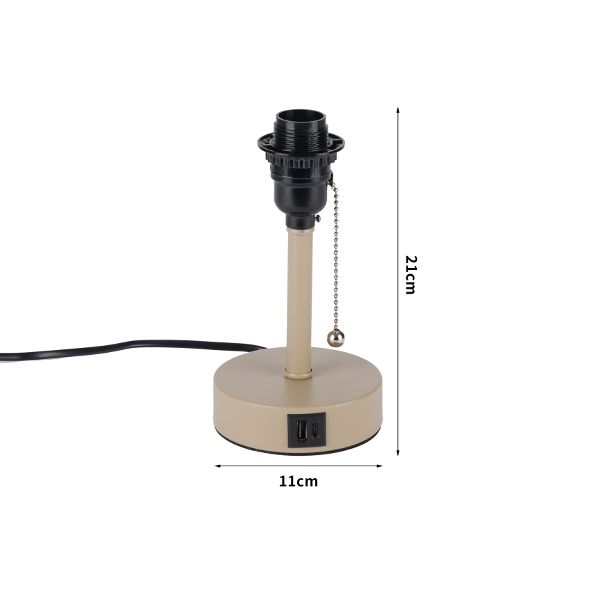 Brilagi - Stolna lampa s USB priključkom TABLON 1xE27/25W/230V bež