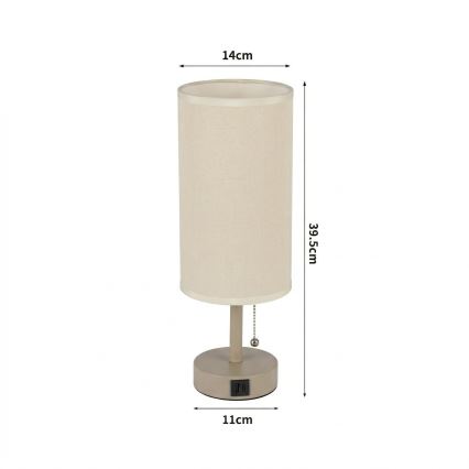 Brilagi - Stolna lampa s USB priključkom TABLON 1xE27/25W/230V bež/krem