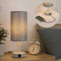 Brilagi - Stolna lampa s USB priključkom TABLON 1xE27/25W/230V bež/siva