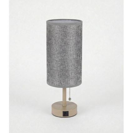Brilagi - Stolna lampa s USB priključkom TABLON 1xE27/25W/230V bež/siva