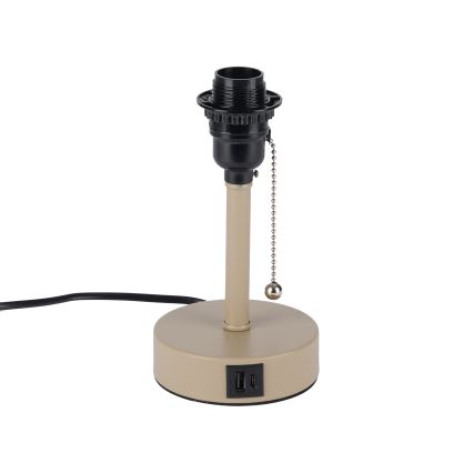 Brilagi - Stolna lampa s USB priključkom TABLON 1xE27/25W/230V bež/siva