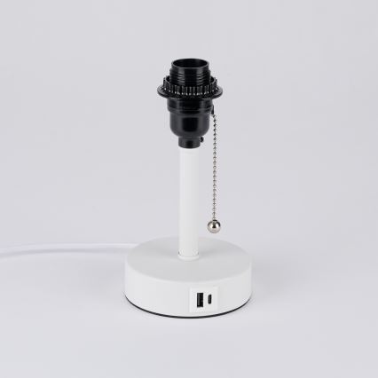 Brilagi - Stolna lampa s USB priključkom TABLON 1xE27/25W/230V bijela/crna