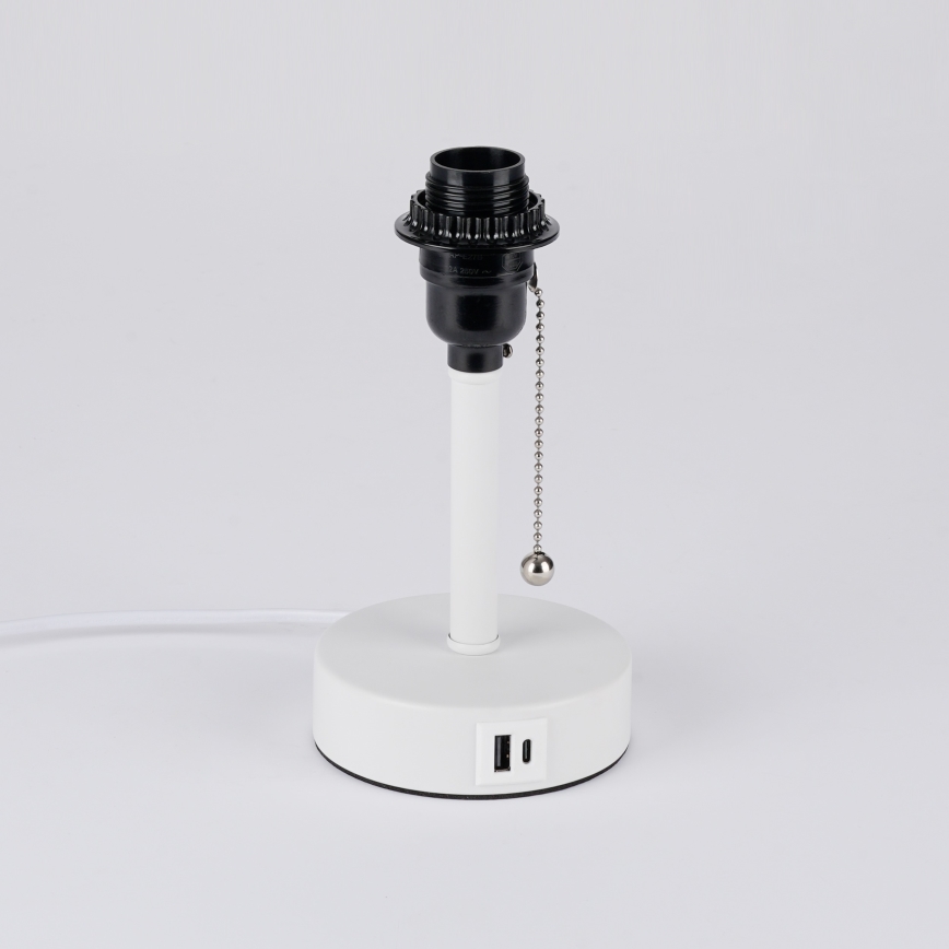 Brilagi - Stolna lampa s USB priključkom TABLON 1xE27/25W/230V bijela/crna