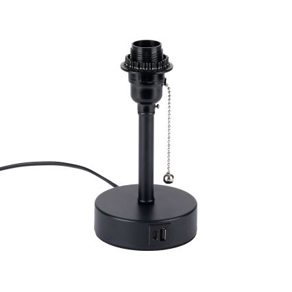 Brilagi - Stolna lampa s USB priključkom TABLON 1xE27/25W/230V crna/bež
