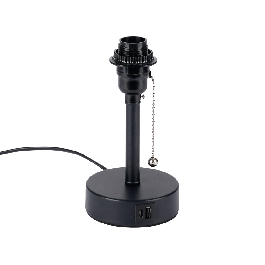 Brilagi - Stolna lampa s USB priključkom TABLON 1xE27/25W/230V crna/bež