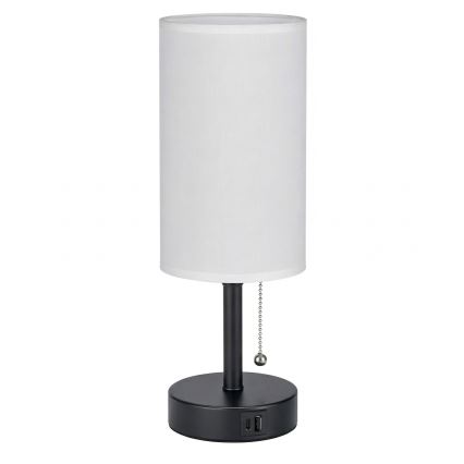 Brilagi - Stolna lampa s USB priključkom TABLON 1xE27/25W/230V crna/bijela