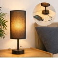 Brilagi - Stolna lampa s USB priključkom TABLON 1xE27/25W/230V crna