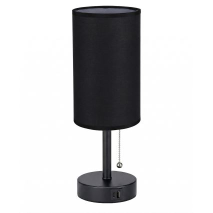 Brilagi - Stolna lampa s USB priključkom TABLON 1xE27/25W/230V crna