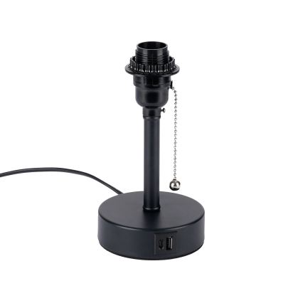Brilagi - Stolna lampa s USB priključkom TABLON 1xE27/25W/230V crna