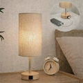 Brilagi - Stolna lampa s USB priključkom TABLON 1xE27/25W/230V hrast/bež