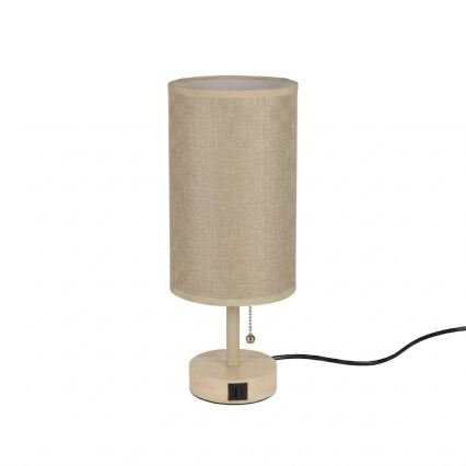 Brilagi - Stolna lampa s USB priključkom TABLON 1xE27/25W/230V hrast/bež