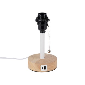 Brilagi - Stolna lampa s USB priključkom TABLON 1xE27/25W/230V hrast/bijela