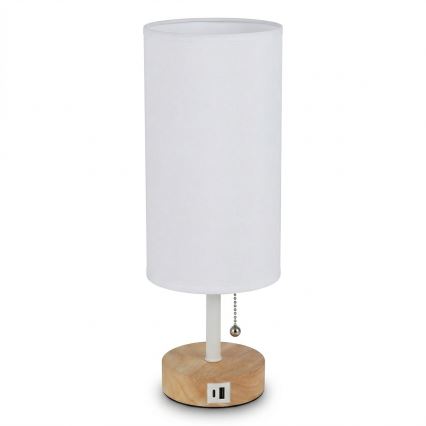 Brilagi - Stolna lampa s USB priključkom TABLON 1xE27/25W/230V hrast/bijela