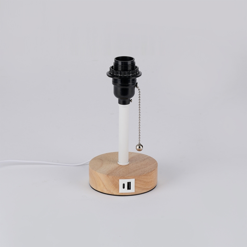 Brilagi - Stolna lampa s USB priključkom TABLON 1xE27/25W/230V hrast/bijela