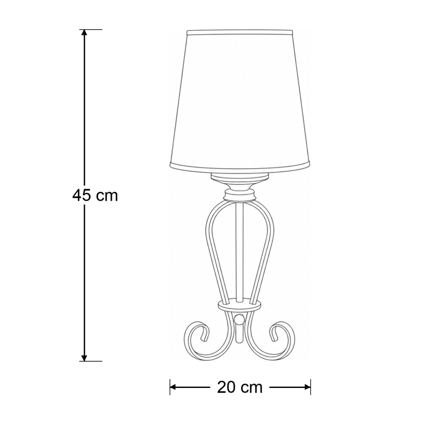 BRILAGI - Stolna lampa SONIA 1xE27/15W/230V kremasta/patina