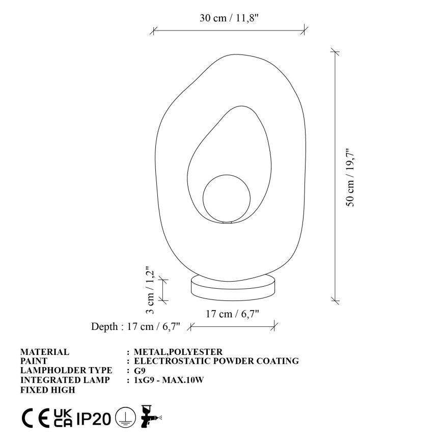 Brilagi - Stolna lampa WABI SABI 1xG9/8W/230V bijela