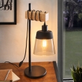 BRILAGI - Stolna lampa WOOD GLASS 1xE27/40W/230V smeđa/crna/dimna bež