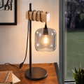 BRILAGI - Stolna lampa WOOD GLASS 1xE27/40W/230V smeđa/crna/dimna siva