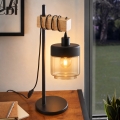 BRILAGI - Stolna lampa WOOD GLASS 1xE27/40W/230V smeđa/crna/dimno-bež