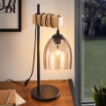 BRILAGI - Stolna lampa WOOD GLASS 1xE27/40W/230V smeđa/crna/zadimljeno bež