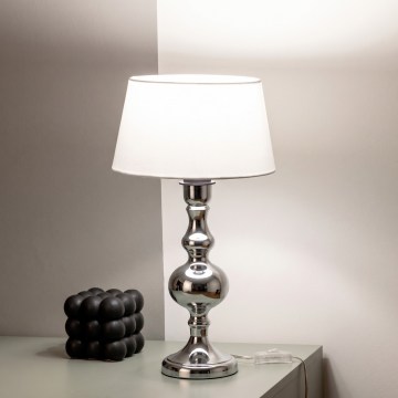 BRILAGI - Stolna svjetiljka CERIA 1xE27/60W/230V Ø 25 cm sjajni krom/bijela
