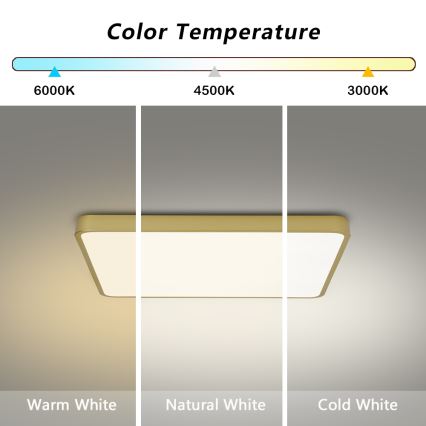 Brilagi - stropna LED svjetiljka POOL SQUARE LED/36W/230V 3000/4000/6000K 40x40 cm zlatna