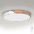 Brilagi - stropna LED svjetiljka s prigušivanjem PILANA LED/60W/230V 3000-6500K hrast/bijela Ø 60 cm + daljinski upravljač