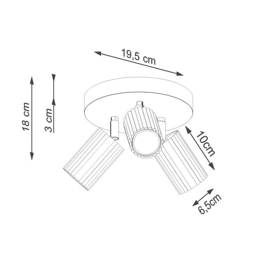 Brilagi - Stropna reflektorska svjetiljka CRESTO 3xGU10/10W/230V crna