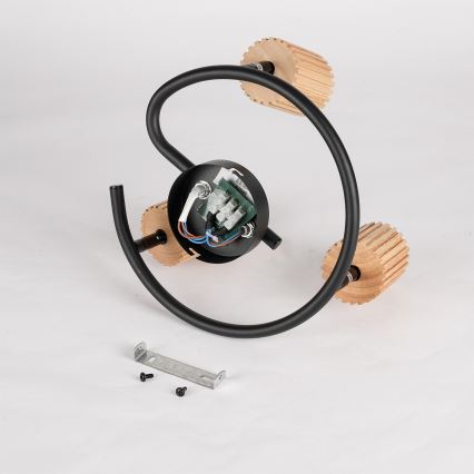 Brilagi - Stropna reflektorska svjetiljka MODERN WOOD 3xGU10/8W/230V drvo/crna