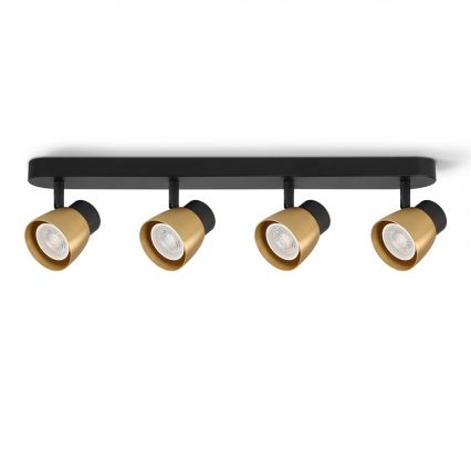 Brilagi - Stropna reflektorska svjetiljka NUGGET 4xGU10/30W/230V crna/zlatna