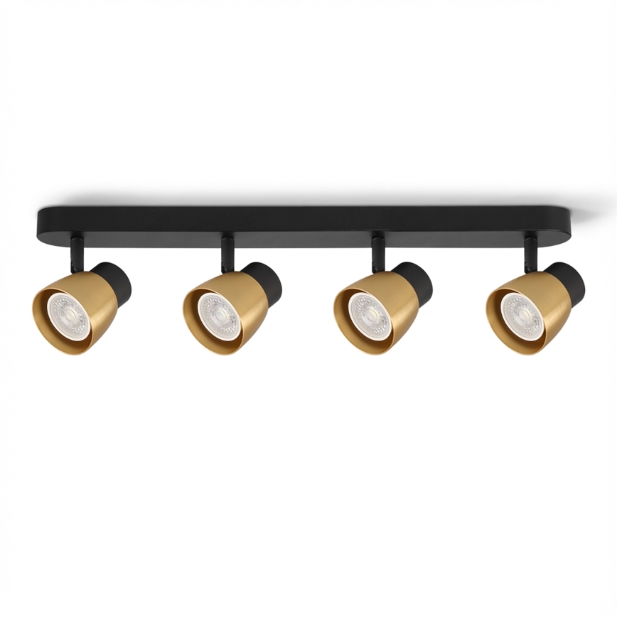 Brilagi - Stropna reflektorska svjetiljka NUGGET 4xGU10/30W/230V crna/zlatna