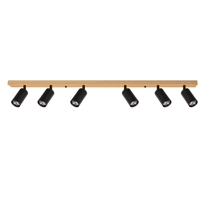 Brilagi - Stropna reflektorska svjetiljka SELE 6xGU10/30W/230V crna/dekor hrasta