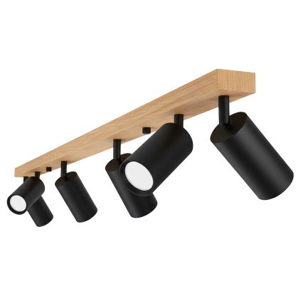 Brilagi - Stropna reflektorska svjetiljka SELE 6xGU10/30W/230V crna/dekor hrasta