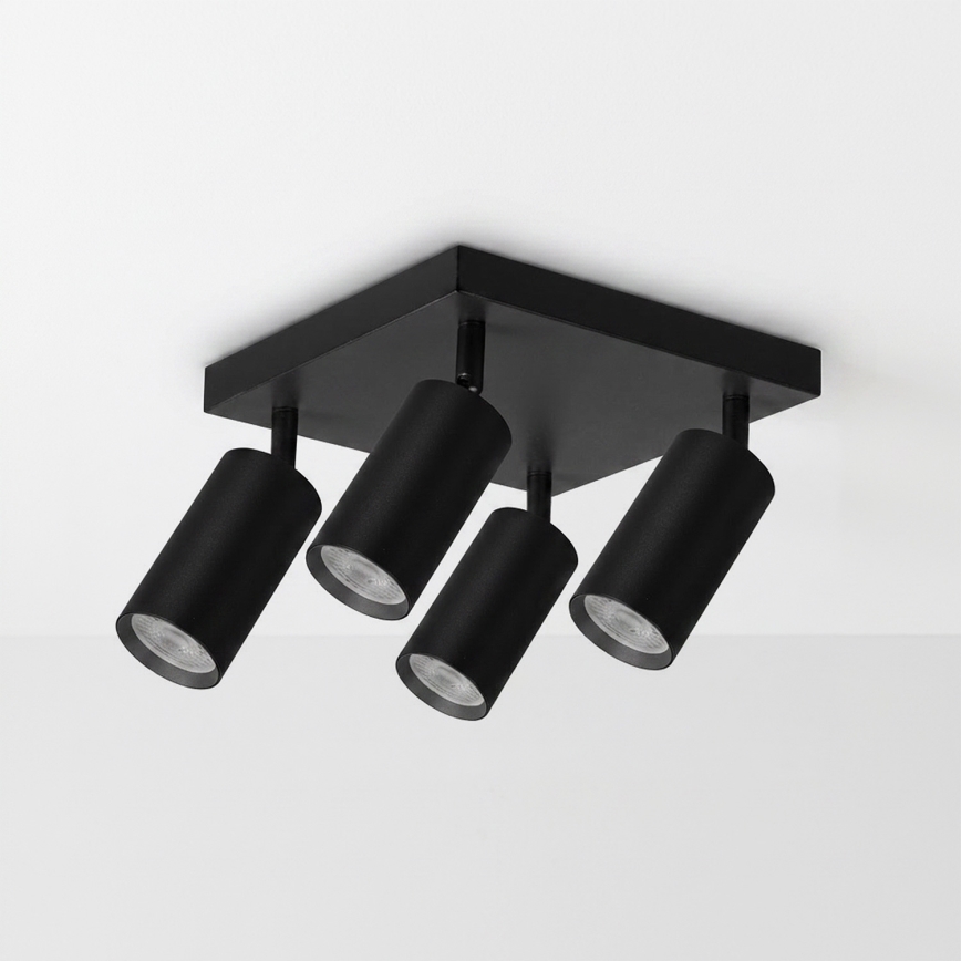 Brilagi - Stropna reflektorska svjetiljka SELE SQUARE 4xGU10/30W/230V crna
