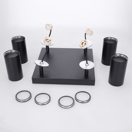 Brilagi - Stropna reflektorska svjetiljka SELE SQUARE 4xGU10/30W/230V crna