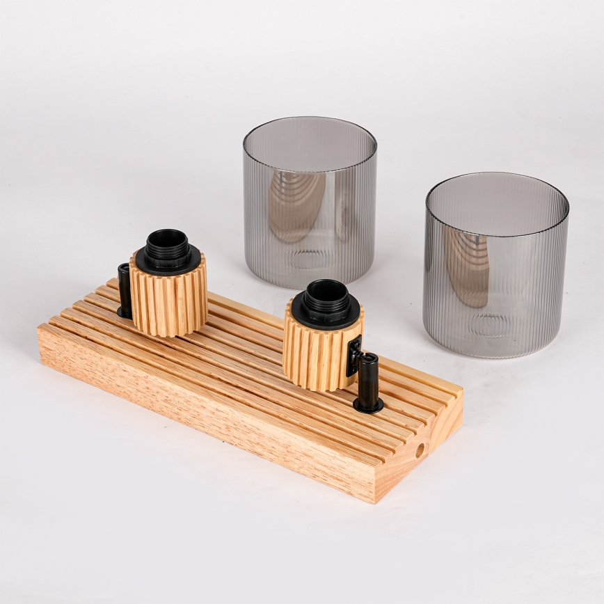 Brilagi - Stropna spot svjetiljka HYGGE 2xE14/15W/230V kaučukovo drvo/dimno