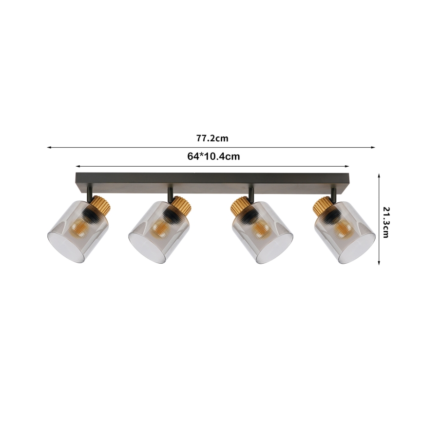 Brilagi - Stropna spot svjetiljka HYGGE 3xE14/15W/230V crna/zadimljena