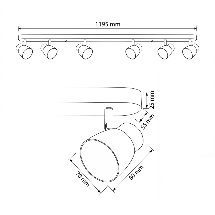 Brilagi - Stropna spot svjetiljka NUGGET 6xGU10/30W/230V crna/zlatna