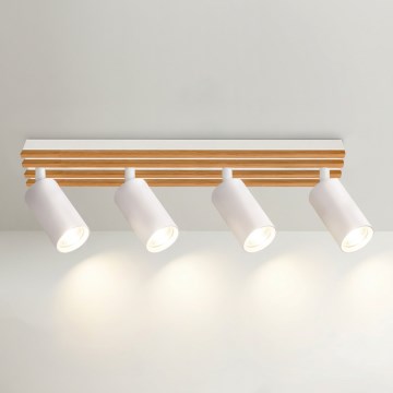 Brilagi - Stropna spot svjetiljka SELE WOOD 4xGU10/30W/230V bijela/drvo