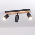 Brilagi - Stropna spot svjetiljka SELE WOOD ACOUSTIC 3xGU10/30W/230V crna/drvo