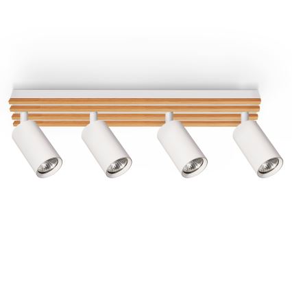 Brilagi - Stropna spot svjetiljka SELE WOOD ACOUSTIC 4xGU10/30W/230V bijela/drvo