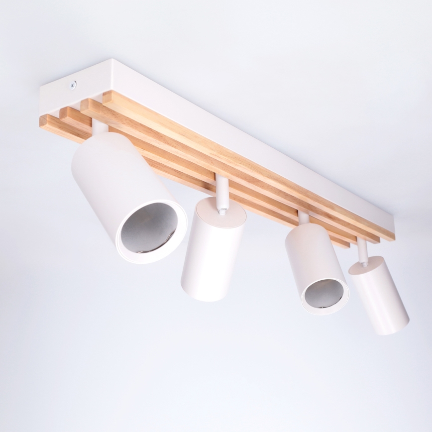 Brilagi - Stropna spot svjetiljka SELE WOOD ACOUSTIC 4xGU10/30W/230V bijela/drvo